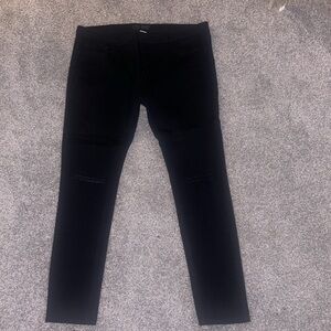 Black ripped skinny jeans by Topman